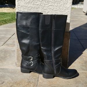 Memory foam Black Leather Boots